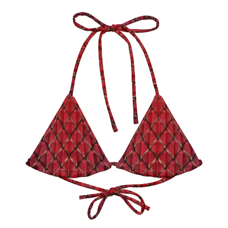 High - performance bikini with quick - drying fabric for active swimmersDragonheart Recycled String Bikini Top