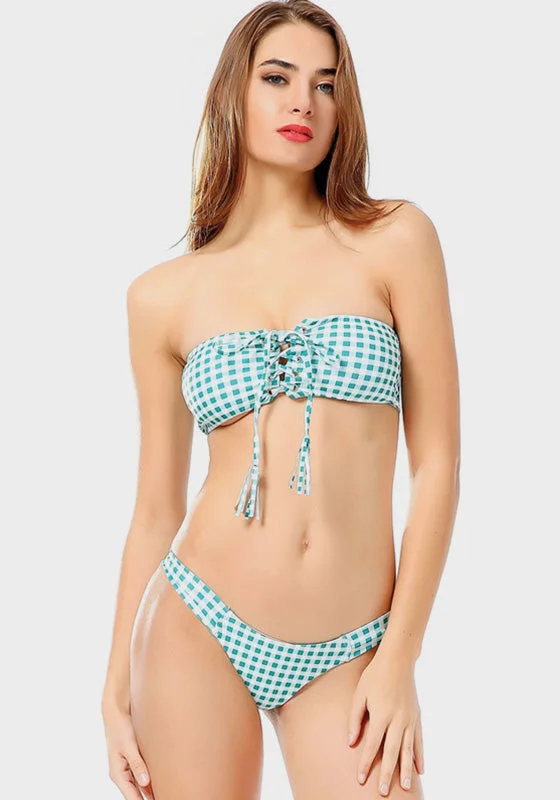 Metallic - finish bikini for a glamorous and eye - catching poolside lookVilla Print Push Up Bikini