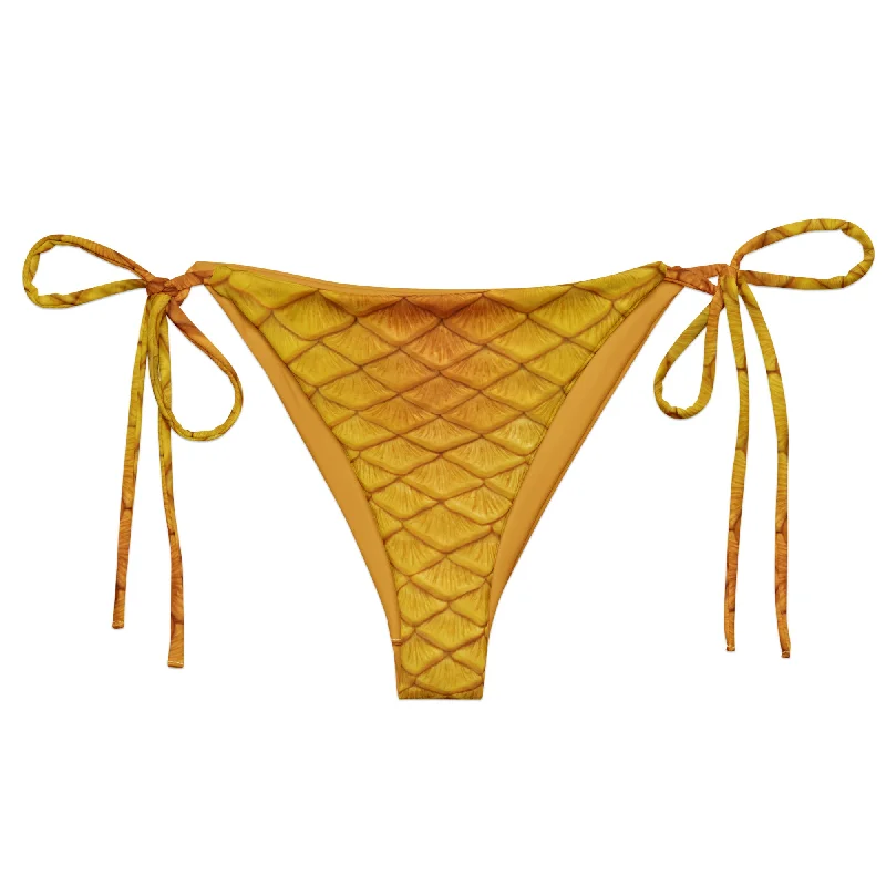 Striped bikini with a classic pattern for a timeless beach aestheticGolden Hour Recycled String Bikini Bottom