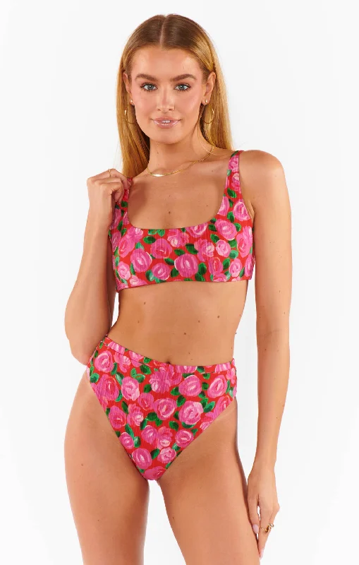 Maternity bikini for expecting mothers to enjoy the beach comfortablySanibel Top ~ Rosie Blooms Micro Rib