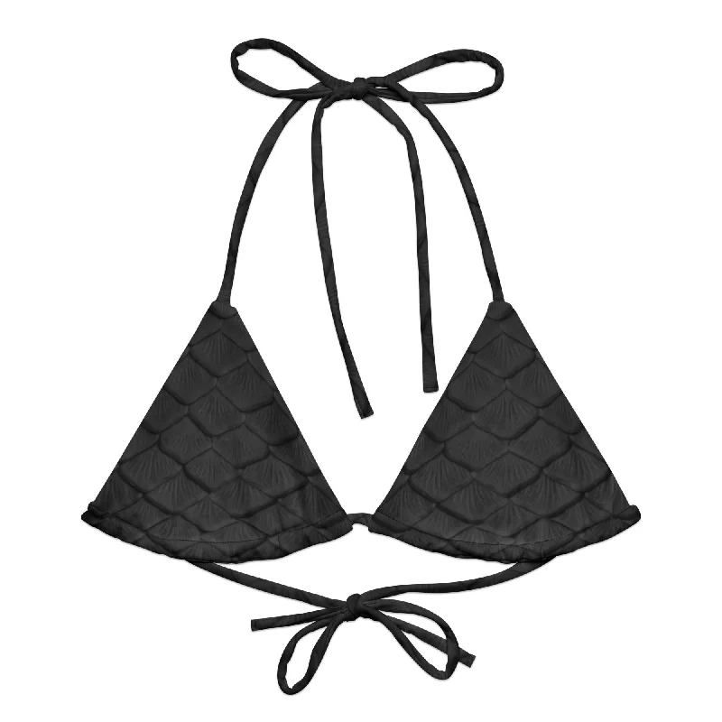 Tie - side bikini bottoms for an adjustable and stylish fitObsidian Recycled String Bikini Top