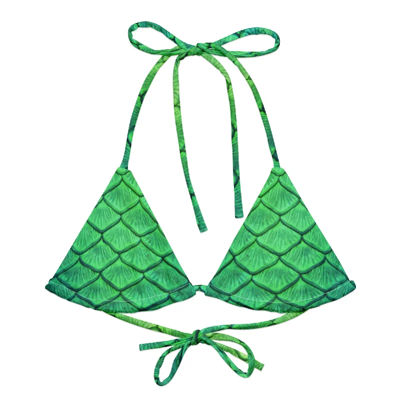 String bikini for a minimalistic and sexy beach styleShoal Green Recycled String Bikini Top