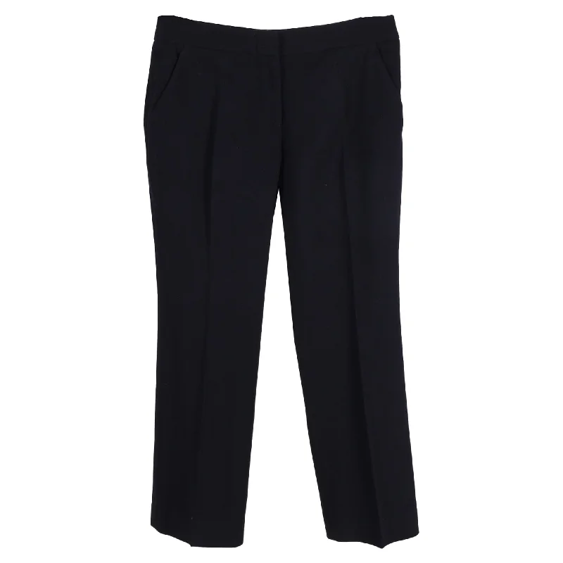 Alexander McQueen Cropped Trousers in Black Wool