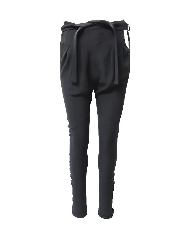 Balenciaga Tie Waist Trousers in Black Triacetate