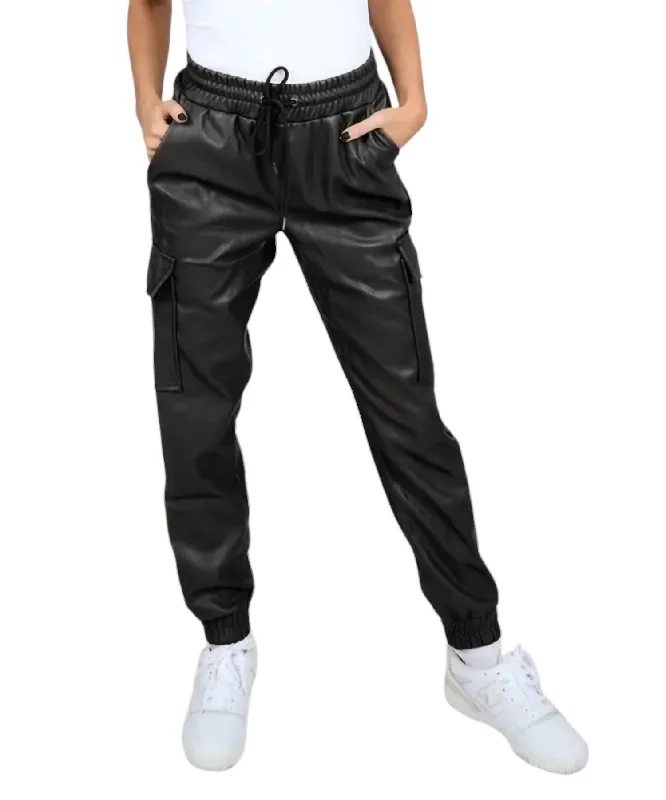 Blaire Vegan Leather Pants In Blk