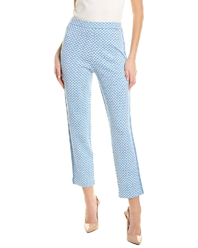 St. John Jacquard Houndstooth Wool-Blend Pant