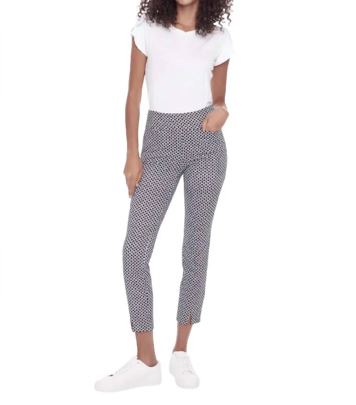 Tummy Control Slim Ankle Pant In Black/white