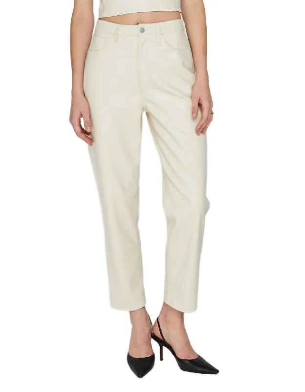 Women's Carter Vegan Leather Pant In Cream