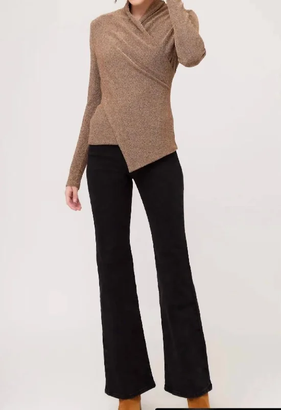 V - Neck Women Sweater to Elongate the NecklineV - Neck Women Sweater to Elongate the NecklineAsymmetric Top In Copper