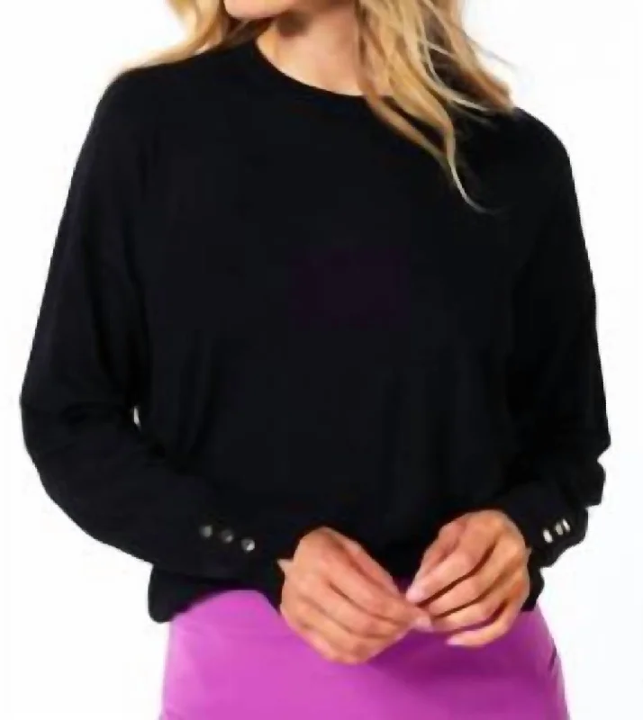 Hooded Women Sweater for Added Comfort and StyleHooded Women Sweater for Added Comfort and StyleBasic Button Sleeve Sweater In Black