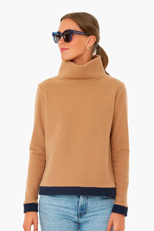 Open - Front Women Sweater for Easy LayeringOpen - Front Women Sweater for Easy LayeringCamel and Navy Colorblock Park Slope