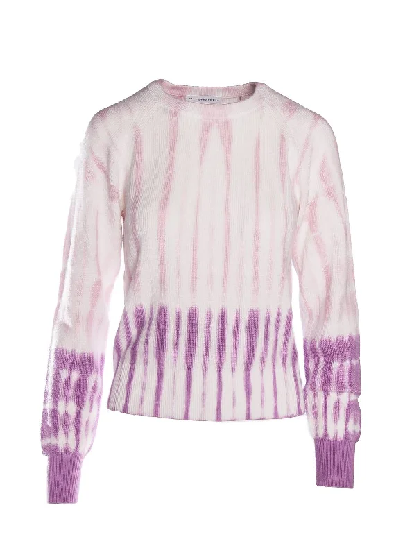 Cable - Knit Women Sweater with Intricate PatternsCable - Knit Women Sweater with Intricate PatternsCotton Dip Dye Crew Neck In Confection