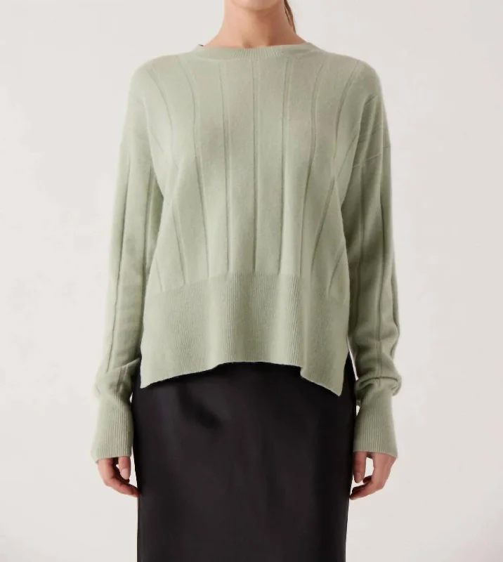 Cashmere Women Sweater with a Luxurious Soft TouchCashmere Women Sweater with a Luxurious Soft TouchCrewneck Ribbed Sweater In Sage