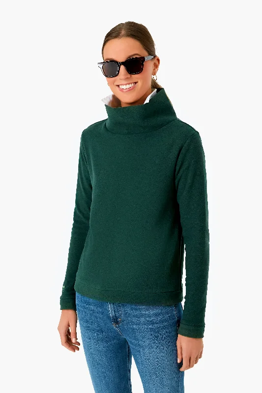 Cropped Women Sweater to Pair with High - Waisted BottomsCropped Women Sweater to Pair with High - Waisted BottomsHunter Green Park Slope