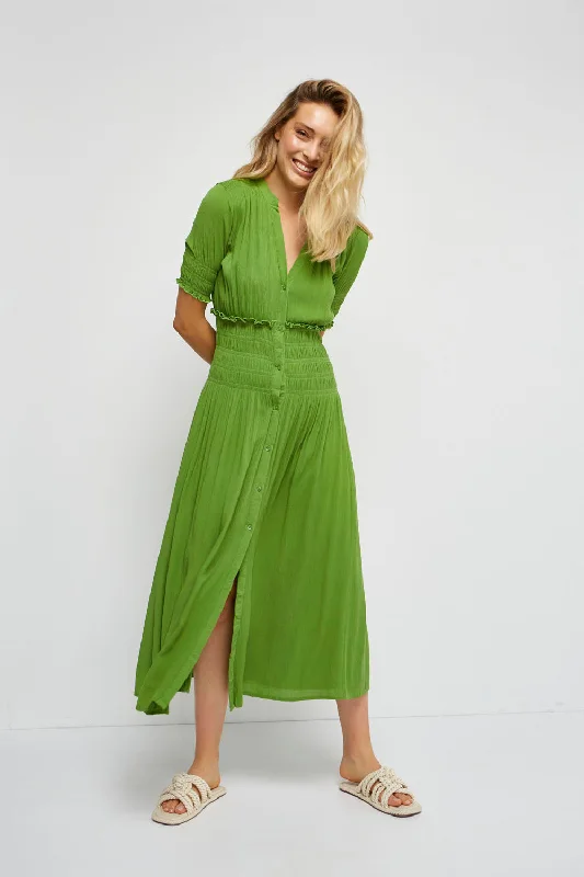 Long - Sleeve Women Sweater with Ribbed CuffsLong - Sleeve Women Sweater with Ribbed CuffsMd'M Seaweed Maxi Dress