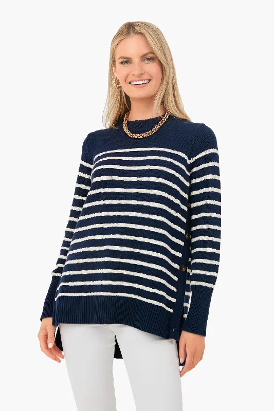 Striped Women Sweater with a Timeless PatternStriped Women Sweater with a Timeless PatternNavy Stripe Bar Harbor Sweater