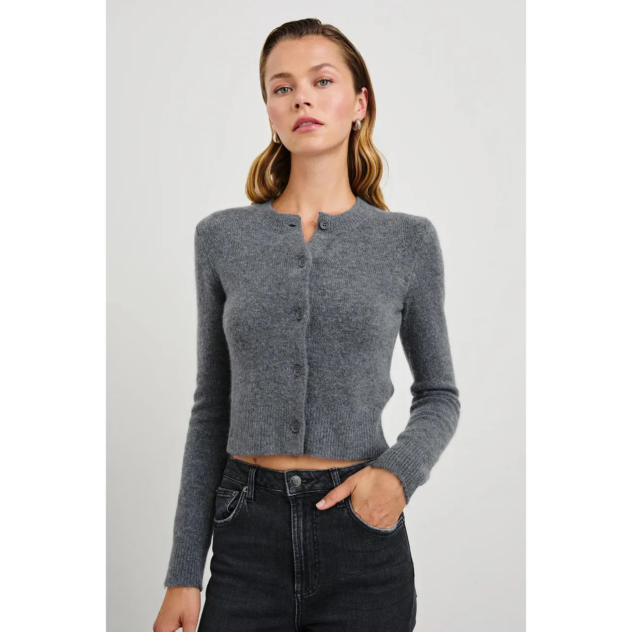 Long - Sleeve Women Sweater with Ribbed CuffsLong - Sleeve Women Sweater with Ribbed CuffsRails Matilda Sweater in Charcoal