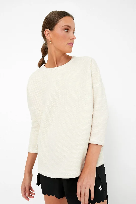 Mock - Neck Women Sweater for a Modern TwistMock - Neck Women Sweater for a Modern TwistReversible Heathered Ivory Ally Swing Sweatshirt