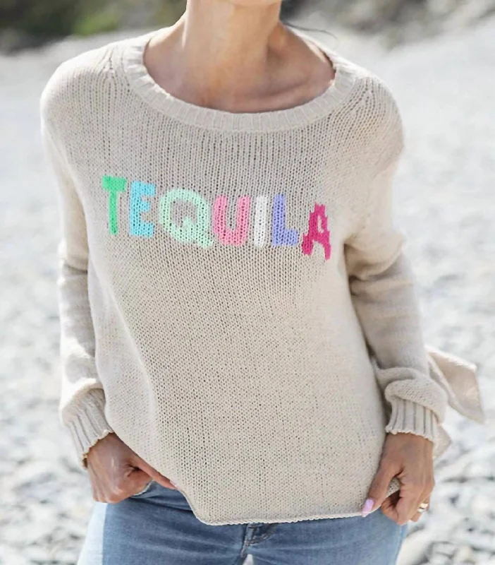 Sequin - Embellished Women Sweater for Special OccasionsSequin - Embellished Women Sweater for Special OccasionsTequila Crew Cotton In Khaki