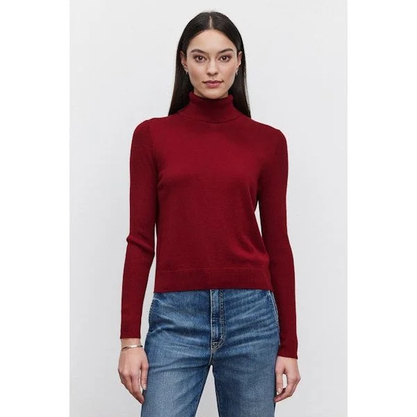 Chunky Knit Women Sweater for Winter WarmthChunky Knit Women Sweater for Winter WarmthVelvet by Graham and Spencer Korie Turtleneck Sweater in Merlot