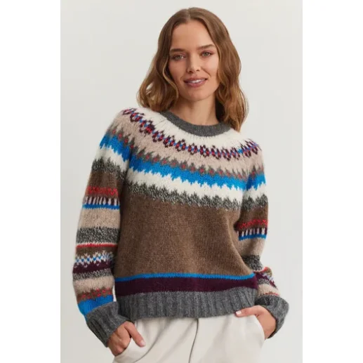 Organic Cotton Women Sweater for an Eco - Friendly ChoiceOrganic Cotton Women Sweater for an Eco - Friendly ChoiceVelvet Kella Colorful Fair Isle Sweater