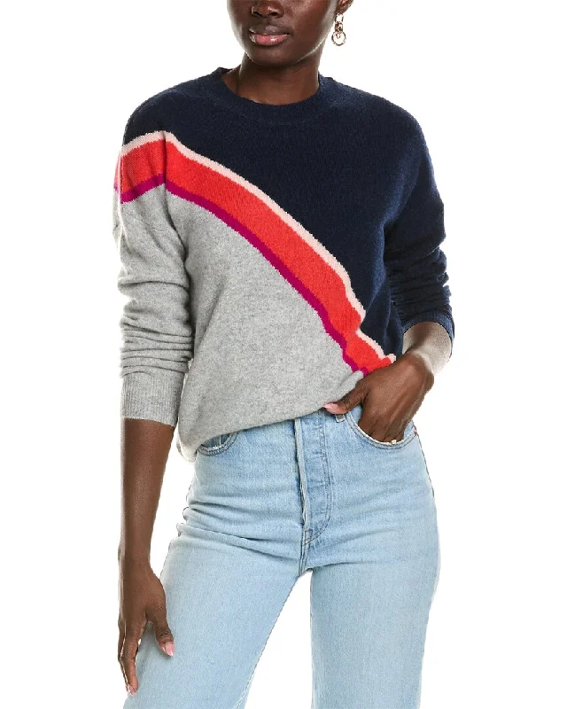 Color - Blocked Women Sweater for a Bold Fashion StatementColor - Blocked Women Sweater for a Bold Fashion Statement27 Miles Malibu womens  Diagonal Stripe Crewneck Cashmere Pullover, xs, Blue