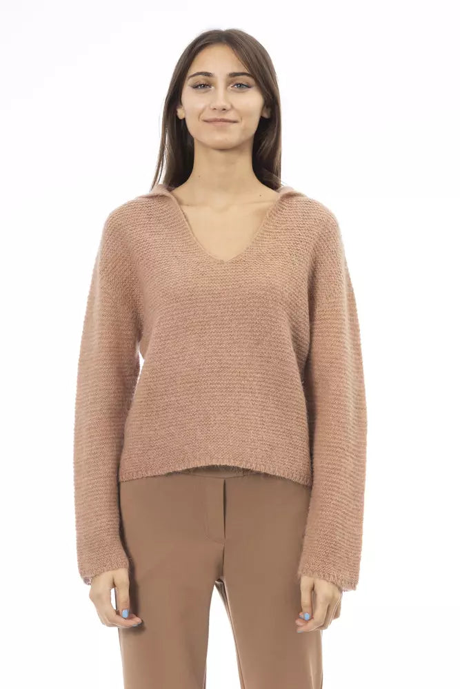 Cropped Women Sweater to Pair with High - Waisted BottomsCropped Women Sweater to Pair with High - Waisted BottomsAlpha Studio  Polyamide Women's Sweater