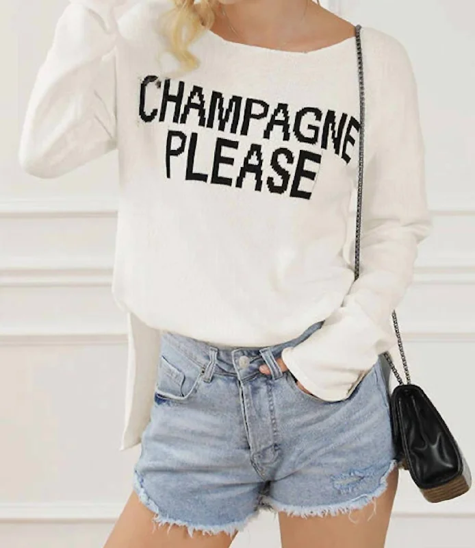 Button - Down Women Sweater for a Versatile LookButton - Down Women Sweater for a Versatile LookChampagne Please Sweater In Snowball