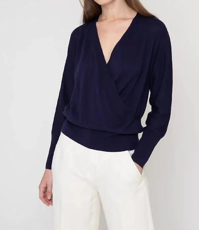 Button - Down Women Sweater for a Versatile LookButton - Down Women Sweater for a Versatile LookLong Sleeve Sweater In Navy