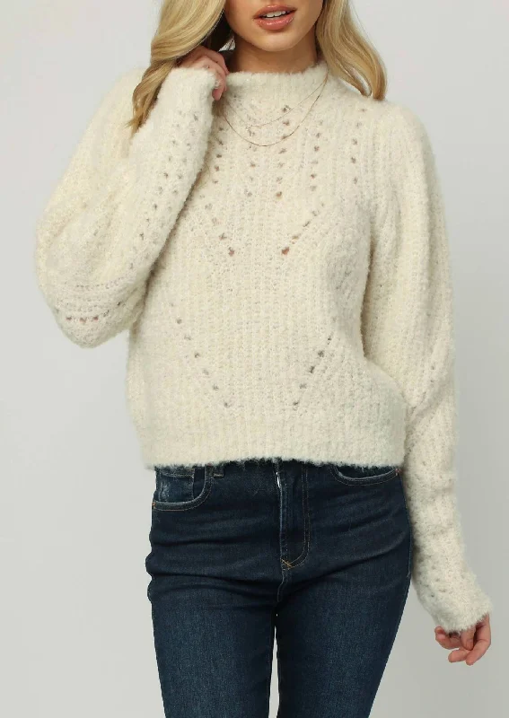 Mock - Neck Women Sweater for a Modern TwistMock - Neck Women Sweater for a Modern TwistMadison Crewneck Sweater In Cream