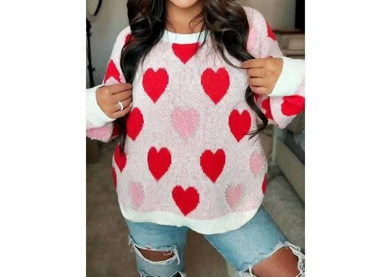 Button - Down Women Sweater for a Versatile LookButton - Down Women Sweater for a Versatile LookPearl Heart Sweater In Light Pink