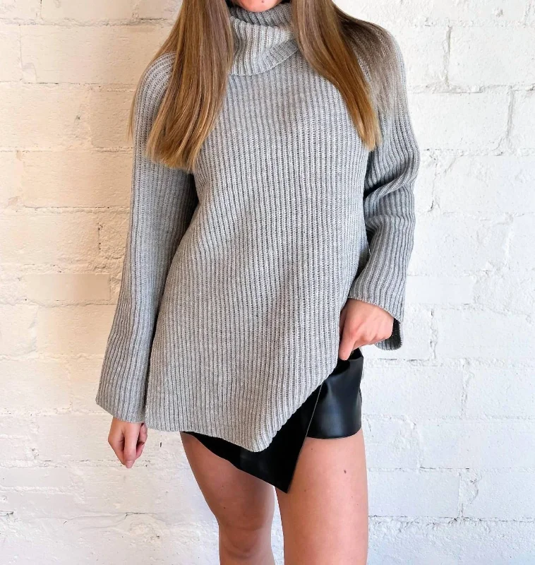 Color - Blocked Women Sweater for a Bold Fashion StatementColor - Blocked Women Sweater for a Bold Fashion StatementWinter Wonder Sweater In Grey