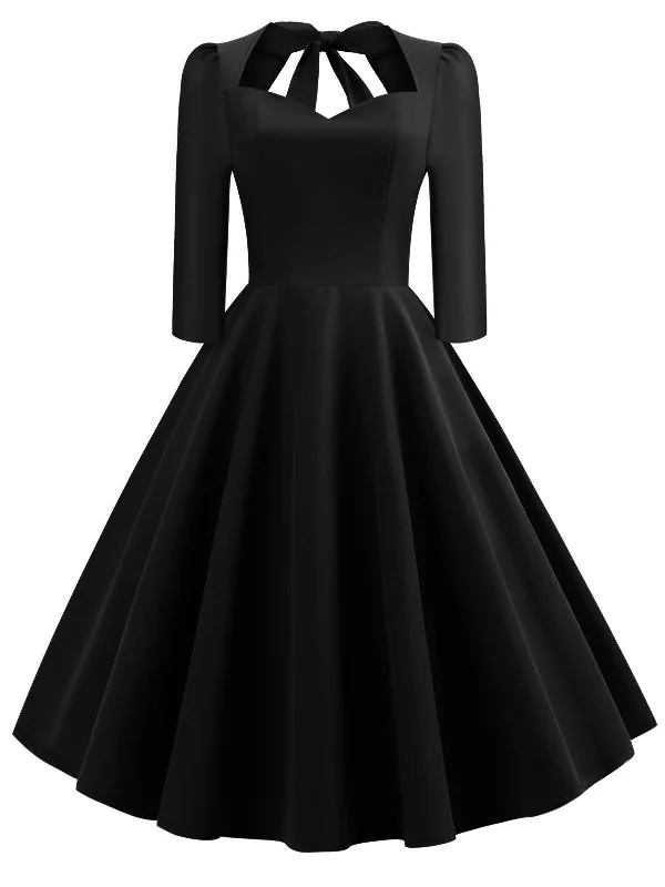 Mermaid - Style Women Dress with a Fitted Silhouette for Special Occasions1950s Solid 3/4 Sleeve Dress