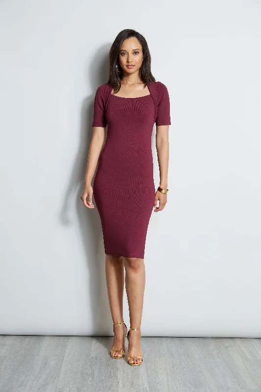 Long - Sleeve Women Dress in Velvet for a Luxurious Winter LookContour Sweater Dress