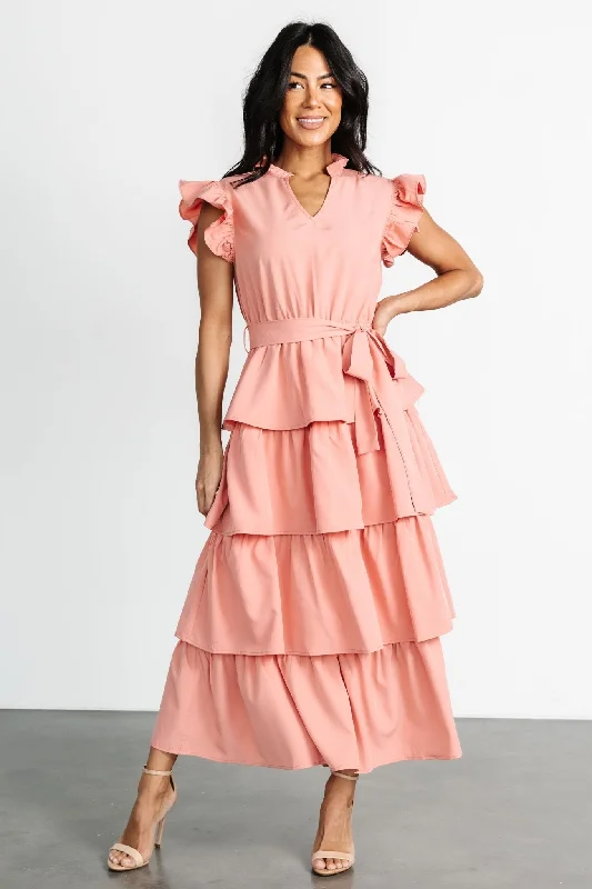 Halter Neck Women Dress to Show Off the Shoulders and NecklineChrysanthi Tiered Dress | Dusty Coral