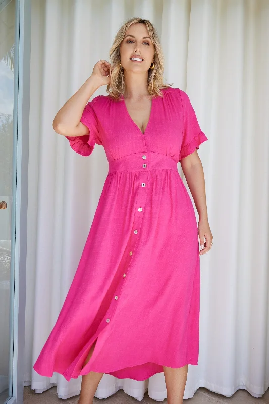 Ball Gown Women Dress with a Full Skirt for a Princess - like LookKorbela Dress - Hot Pink