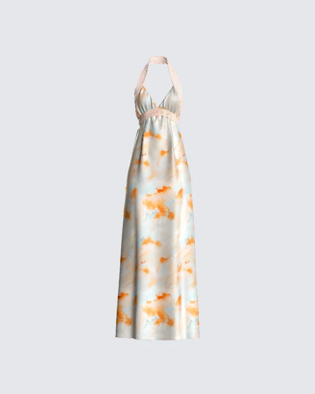 Sleeveless Women Dress in Bright Colors for Summer PartiesLandon Abstract Print Maxi Dress