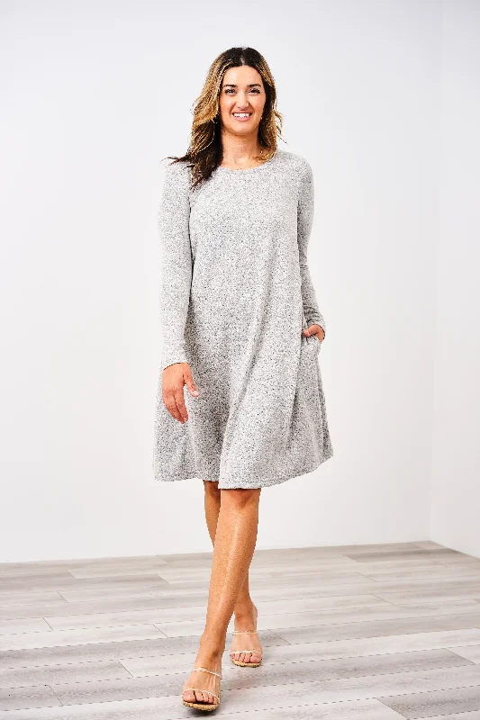 Plus Size Women Dress with a Flattering A - Line Cut for Comfort and StyleLatched Mama Sweater Nursing Dress