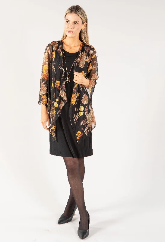 Empire Waist Women Dress to Accentuate the Bust and Conceal the WaistLeaf Print 2 in 1 Dress