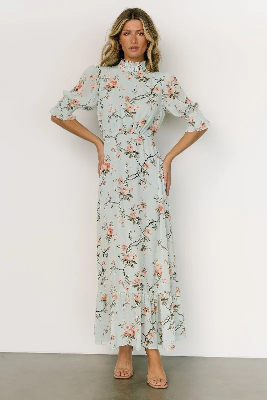 Lace - Embellished Women Dress for an Elegant and Sophisticated AppearanceMarie Mock Neck Maxi Dress | Sage Floral