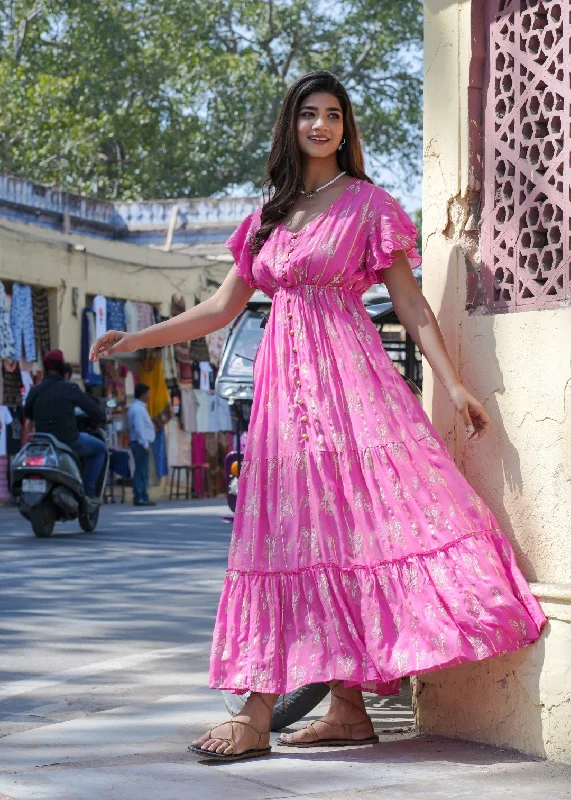 Empire Waist Women Dress to Accentuate the Bust and Conceal the WaistRani Dress Pink