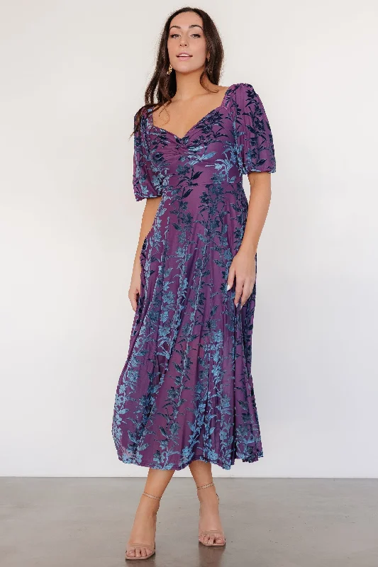 Halter Neck Women Dress to Show Off the Shoulders and NecklineWestbrook Velvet Dress | Plum + Blue Floral