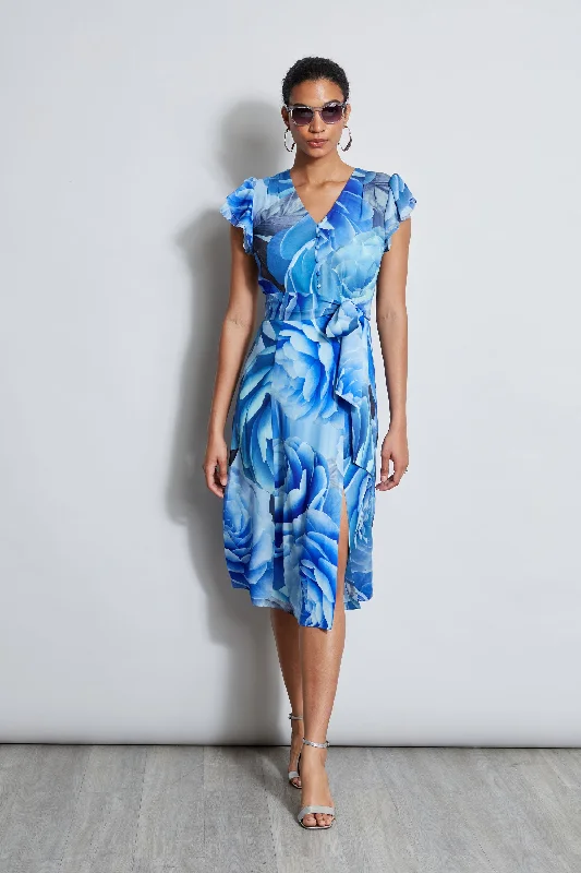 Shift Women Dress with a Simple and Classic Design for Everyday WearSilk Fantasy Garden Midi Dress