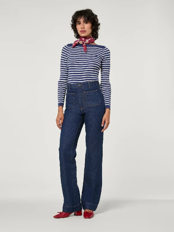 Embroidered women jeans with intricate patternsBELLEVILLE Jeans