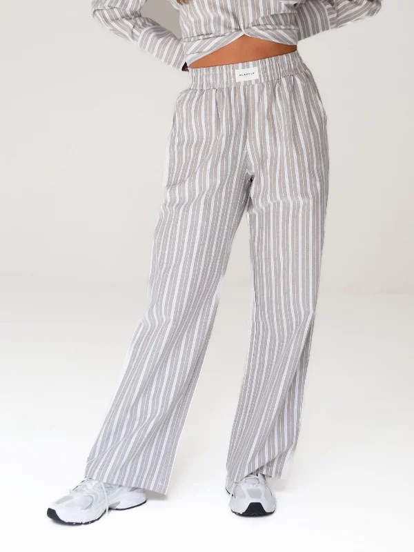 Plus - size women jeans for a comfortable and stylish fitElena Stripe Trousers - Light Brown