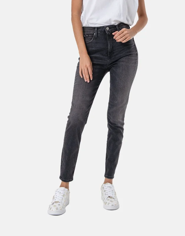 Stretch women jeans for enhanced mobility and comfortCalvin Klein High Rise Super Skinny Black Jeans