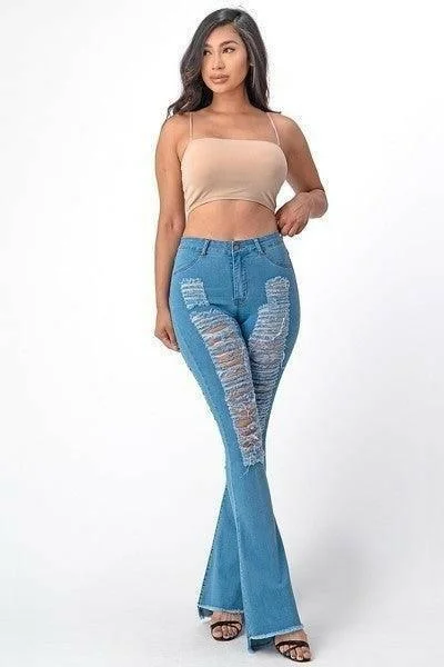 Embroidered women jeans with intricate patternsDaniel Front-Rise With faux Front Pocket opening Leg Jeans