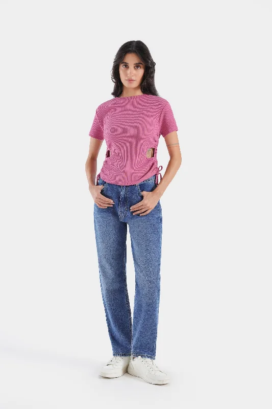 Colored women jeans in vibrant hues like red and yellowMom Fit Jeans