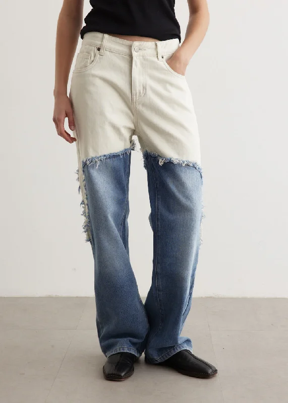 Embroidered women jeans with intricate patternsFray Jeans