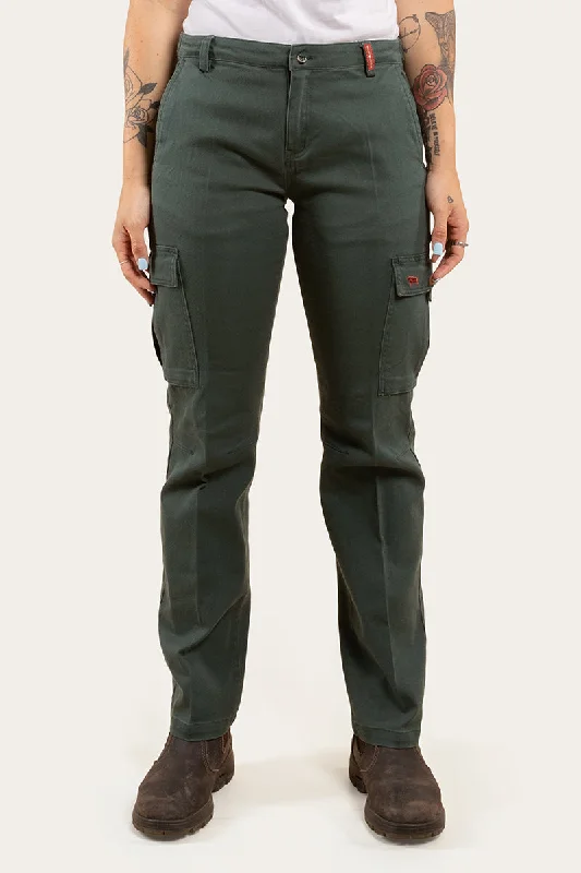 Colored women jeans in vibrant hues like red and yellowKambalda Womens Heavy Weight Work Pant - Forest Green